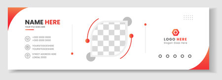 Email signature template or email footer and personal social media cover design. Corporate Modern Email Signature Design template. Email signature template design.のイラスト素材