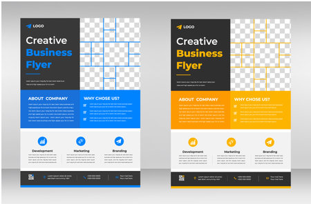 digital marketing Corporate business flyer template design. digital marketing agency flyer, business marketing flyer set, grow your business digital marketing  flyerのイラスト素材