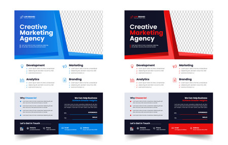 digital marketing Corporate business flyer template design. digital marketing agency flyer, business marketing flyer set, grow your business digital marketing  flyerのイラスト素材