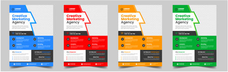 digital marketing Corporate business flyer template design. digital marketing agency flyer, business marketing flyer set, grow your business digital marketing  flyerのイラスト素材