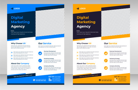 digital marketing Corporate business flyer template design. digital marketing agency flyer, business marketing flyer set, grow your business digital marketing  flyerの写真素材