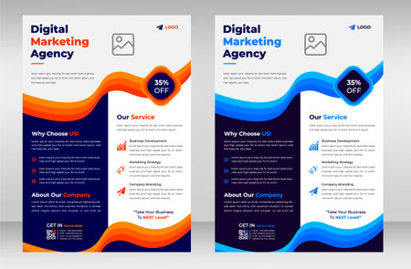 digital marketing Corporate business flyer template design. digital marketing agency flyer, business marketing flyer set, grow your business digital marketing  flyerの写真素材