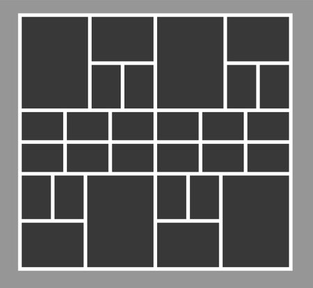 blank college frame photo part or picture. blank photo frame mockup. Vector photo frame mockup. photo frame collage background picture. Vector illustration. picture collage.のイラスト素材