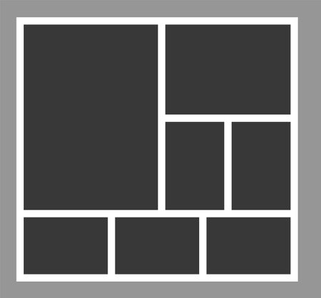 blank college frame photo part or picture. blank photo frame mockup. Vector photo frame mockup. photo frame collage background picture. Vector illustration. picture collage.のイラスト素材