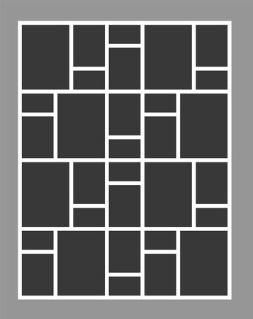 blank college frame photo part or picture. blank photo frame mockup. Vector photo frame mockup. photo frame collage background picture. Vector illustration. picture collage.のイラスト素材