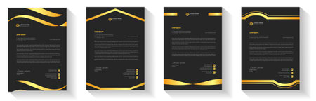 corporate modern letterhead design template with yellow, blue, green and red color. creative modern letter head design template for your project. letterhead, letter head, Businessのイラスト素材