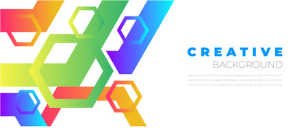 Abstract colorful geometric background vector design. Background with geometric shapes and neon style. Dark blue background with colored forms. colorful line blue background designのイラスト素材