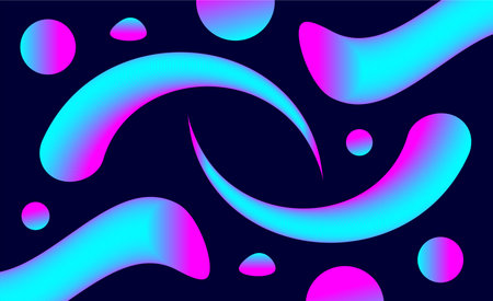 Abstract colorful geometric background vector design. Background with geometric shapes and neon style. Dark blue background with colored forms. colorful line blue background designのイラスト素材