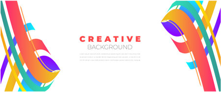 Abstract colorful geometric background vector design. Background with geometric shapes and neon style. Dark blue background with colored forms. colorful line blue background designのイラスト素材