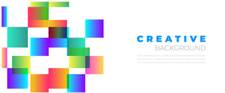 Abstract colorful geometric background vector design. Background with geometric shapes and neon style. Dark blue background with colored forms. colorful line blue background designのイラスト素材