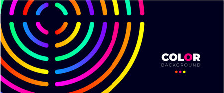 Abstract colorful geometric background vector design. Background with geometric shapes and neon style. Dark blue background with colored forms. colorful line blue background designのイラスト素材