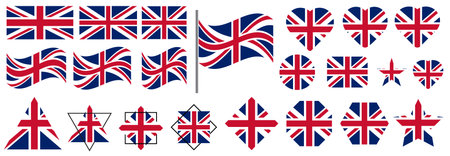 flag of Union Jack, uk england, united kingdom flag vector illustration.  Flag of Great Britain - 3D illustration.のイラスト素材