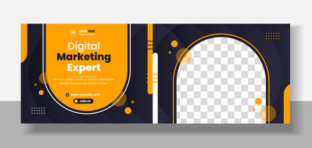 Digital marketing Social Media Cover photo Template Design . digital marketing agency web banner. digital marketing web banner design layout. web banner. social media cover design.のイラスト素材
