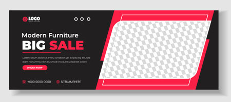 Modern Furniture promotion Social Media Cover photo Template Design . big sale furniture web banner. furniture web banner design layout. web banner. big sale furniture  socialのイラスト素材