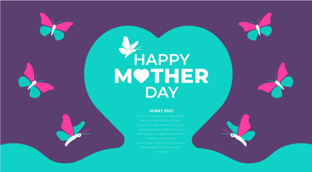 Happy Mother's Day background or banner with typography design. Vector illustrationのイラスト素材