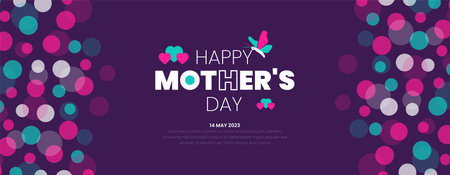 Happy Mother's Day background or banner with typography design. Vector illustrationのイラスト素材