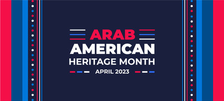 Arab American Heritage Month background or banner. Arab American Heritage Month social media banner or greeting card. Arab American Heritage Month celebrated in Aprilのイラスト素材