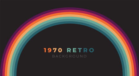 Abstract colorful 70s background vector. Vintage Retro Colors from the 1970s 1900s, 80s, 90s. retro...