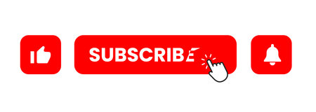 Subscribe button red color. vector illustrationのイラスト素材