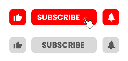 Subscribe button red color. vector illustrationのイラスト素材