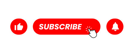 Subscribe button red color. vector illustrationのイラスト素材