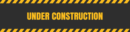 under construction background. under construction sign background with black and yellow stripes. black and yellow stripes warning caution sign.のイラスト素材