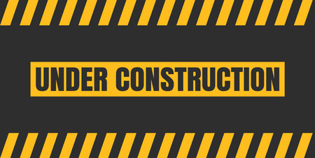 under construction background. under construction sign background with black and yellow stripes. black and yellow stripes warning caution sign.のイラスト素材