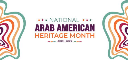national Arab American Heritage Month background. Arab American Heritage Month social media banner or greeting card. Arab American Heritage Month celebrated in April  USA by peopleのイラスト素材