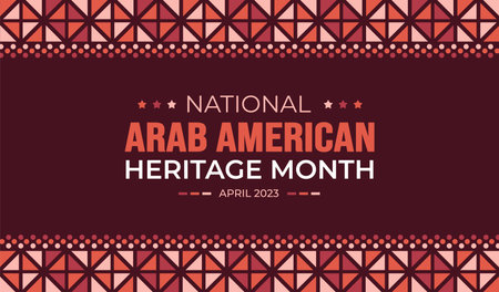 national Arab American Heritage Month background. Arab American Heritage Month social media banner or greeting card. Arab American Heritage Month celebrated in April  USA by peopleのイラスト素材