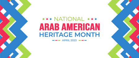 national Arab American Heritage Month background. Arab American Heritage Month social media banner or greeting card. Arab American Heritage Month celebrated in April  USA by peopleのイラスト素材