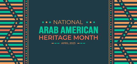 national Arab American Heritage Month background. Arab American Heritage Month social media banner or greeting card. Arab American Heritage Month celebrated in April  USA by peopleのイラスト素材