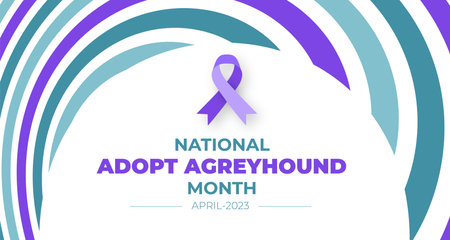 National Adopt a Greyhound Month background or banner design template celebrated in April.のイラスト素材