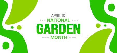 National Garden Month background or banner design template celebrated in April.のイラスト素材