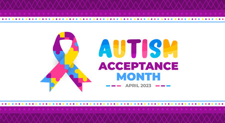 Autism Acceptance Month background for banner design template celebrate in april.のイラスト素材