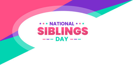 National Siblings Day background or banner design template celebrated in 10 april.のイラスト素材
