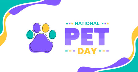National Pet Day background or banner design template celebrated in april 11のイラスト素材