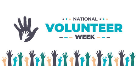 National Volunteer Week background for banner design template celebrated in aprilのイラスト素材
