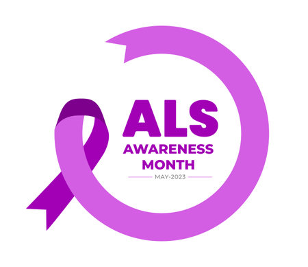 ALS Awareness Month background or banner design template. Amyotrophic lateral sclerosis background.のイラスト素材