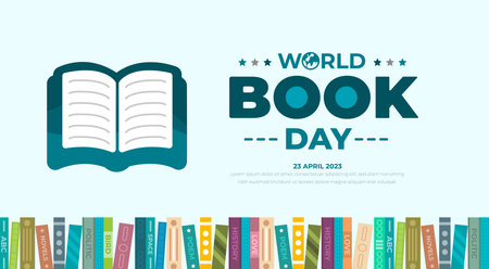 World Book Day background or banner design template.のイラスト素材
