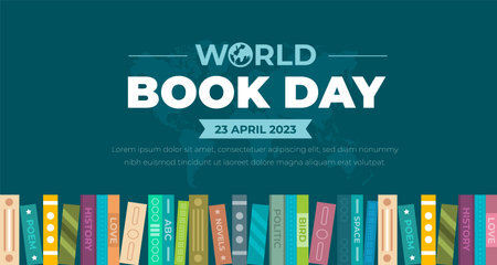 World Book Day background or banner design template.のイラスト素材