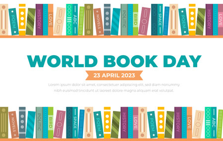 World Book Day background or banner design template.のイラスト素材