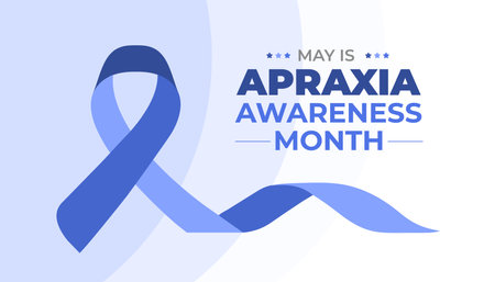 Apraxia Awareness Month background or banner design template celebrate in mayのイラスト素材