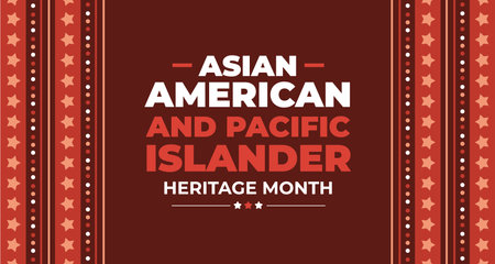 Asian American and Pacific Islander Heritage Month background or banner design template celebrate in may.のイラスト素材