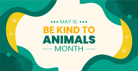 Be Kind to Animals Month background or banner design template celebrated in mayのイラスト素材