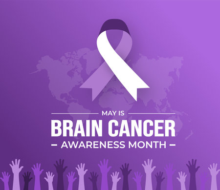 Brain Cancer Awareness Month background or banner design template celebrated in mayのイラスト素材