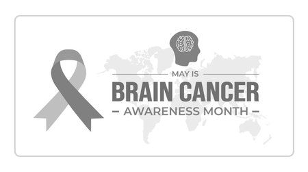 Brain Cancer Awareness Month background or banner design template celebrated in mayのイラスト素材