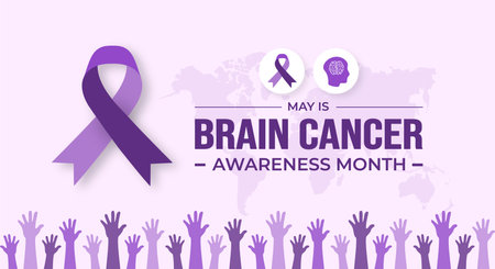 Brain Cancer Awareness Month background or banner design template celebrated in mayのイラスト素材