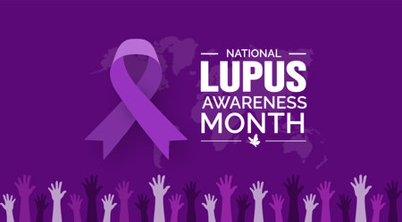 Lupus Awareness Month background or banner design template celebrated in mayのイラスト素材