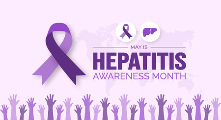 Hepatitis Awareness Month background or banner design template celebrated in mayのイラスト素材