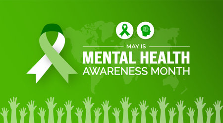 Mental Health Awareness Month background or banner design template celebrated in mayのイラスト素材
